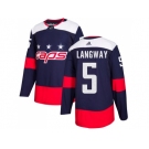 Men Adidas Washington Capitals #5 Rod Langway Navy Authentic 2018 Stadium Series Stitched NHL Jersey