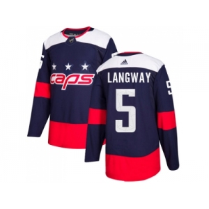 Men Adidas Washington Capitals #5 Rod Langway Navy Authentic 2018 Stadium Series Stitched NHL Jersey