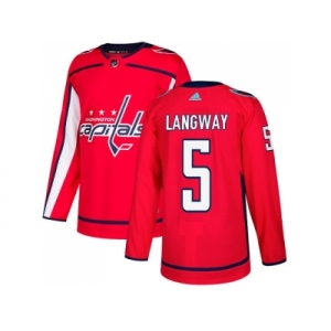Men Adidas Washington Capitals #5 Rod Langway Red Home Authentic Stitched NHL Jersey