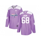 Men Adidas Washington Capitals #68 Jaromir Jagr Purple Authentic Fights Cancer Stitched NHL Jersey