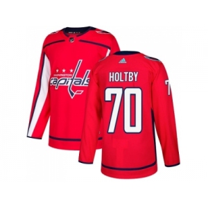 Men Adidas Washington Capitals #70 Braden Holtby Red Home Authentic Stitched NHL Jersey