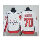 Men Adidas Washington Capitals #70 Braden Holtby White Road Authentic Stitched NHL Jersey