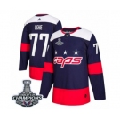 Men Adidas Washington Capitals #77 T.J. Oshie Authentic Navy Blue 2018 Stadium Series 2018 Stanley Cup Final Champions NHL Jersey