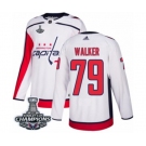 Men Adidas Washington Capitals #79 Nathan Walker Authentic White Away 2018 Stanley Cup Final Champions NHL Jersey