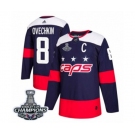 Men Adidas Washington Capitals #8 Alex Ovechkin Authentic Navy Blue 2018 Stadium Series 2018 Stanley Cup Final Champions NHL Jersey