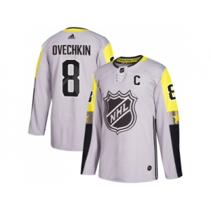 Men Adidas Washington Capitals #8 Alex Ovechkin Gray 2018 All-Star Metro Division Authentic Stitched NHL Jersey