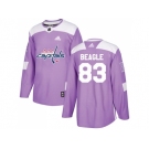 Men Adidas Washington Capitals #83 Jay Beagle Purple Authentic Fights Cancer Stitched NHL Jersey