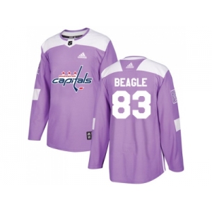 Men Adidas Washington Capitals #83 Jay Beagle Purple Authentic Fights Cancer Stitched NHL Jersey