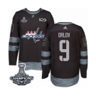 Men Adidas Washington Capitals #9 Dmitry Orlov Authentic Black 1917-2017 100th Anniversary 2018 Stanley Cup Final Champions NHL Jersey