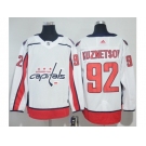 Men Adidas Washington Capitals #92 Evgeny Kuznetsov White Road Authentic Stitched NHL Jersey