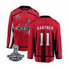 Men Washington Capitals #11 Mike Gartner Fanatics Branded Red Home Breakaway 2018 Stanley Cup Final Champions NHL Jersey