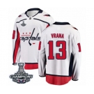 Men Washington Capitals #13 Jakub Vrana Fanatics Branded White Away Breakaway 2018 Stanley Cup Final Champions NHL Jersey