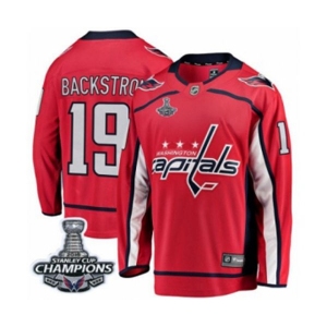 Men Washington Capitals #19 Nicklas Backstrom Fanatics Branded Red Home Breakaway 2018 Stanley Cup Final Champions NHL Jersey