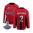 Men Washington Capitals #2 Matt Niskanen Fanatics Branded Red Home Breakaway 2018 Stanley Cup Final Champions NHL Jersey