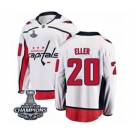 Men Washington Capitals #20 Lars Eller Fanatics Branded White Away Breakaway 2018 Stanley Cup Final Champions NHL Jersey