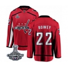 Men Washington Capitals #22 Madison Bowey Fanatics Branded Red Home Breakaway 2018 Stanley Cup Final Champions NHL Jersey