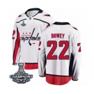 Men Washington Capitals #22 Madison Bowey Fanatics Branded White Away Breakaway 2018 Stanley Cup Final Champions NHL Jersey