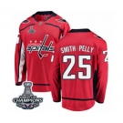 Men Washington Capitals #25 Devante Smith-Pelly Fanatics Branded Red Home Breakaway 2018 Stanley Cup Final Champions NHL Jersey