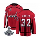 Men Washington Capitals #32 Dale Hunter Fanatics Branded Red Home Breakaway 2018 Stanley Cup Final Champions NHL Jersey