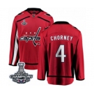 Men Washington Capitals #4 Taylor Chorney Fanatics Branded Red Home Breakaway 2018 Stanley Cup Final Champions NHL Jersey