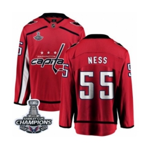 Men Washington Capitals #55 Aaron Ness Fanatics Branded Red Home Breakaway 2018 Stanley Cup Final Champions NHL Jersey