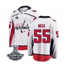 Men Washington Capitals #55 Aaron Ness Fanatics Branded White Away Breakaway 2018 Stanley Cup Final Champions NHL Jersey