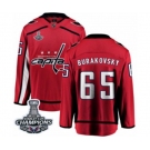 Men Washington Capitals #65 Andre Burakovsky Fanatics Branded Red Home Breakaway 2018 Stanley Cup Final Champions NHL Jersey