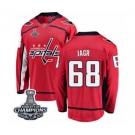 Men Washington Capitals #68 Jaromir Jagr Fanatics Branded Red Home Breakaway 2018 Stanley Cup Final Champions NHL Jersey