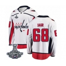 Men Washington Capitals #68 Jaromir Jagr Fanatics Branded White Away Breakaway 2018 Stanley Cup Final Champions NHL Jersey