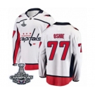 Men Washington Capitals #77 T.J. Oshie Fanatics Branded White Away Breakaway 2018 Stanley Cup Final Champions NHL Jersey