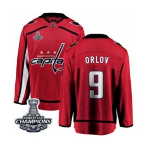 Men Washington Capitals #9 Dmitry Orlov Fanatics Branded Red Home Breakaway 2018 Stanley Cup Final Champions NHL Jersey