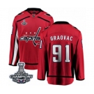 Men Washington Capitals #91 Tyler Graovac Fanatics Branded Red Home Breakaway 2018 Stanley Cup Final Champions NHL Jersey