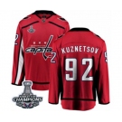 Men Washington Capitals #92 Evgeny Kuznetsov Fanatics Branded Red Home Breakaway 2018 Stanley Cup Final Champions NHL Jersey