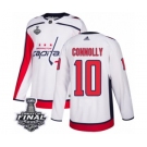 Men's Adidas Washington Capitals #10 Brett Connolly Authentic White Away 2018 Stanley Cup Final NHL Jersey