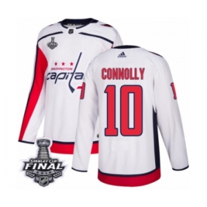Men's Adidas Washington Capitals #10 Brett Connolly Authentic White Away 2018 Stanley Cup Final NHL Jersey