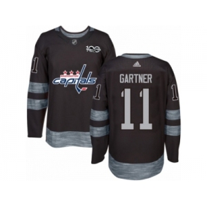 Men's Adidas Washington Capitals #11 Mike Gartner Authentic Black 1917-2017 100th Anniversary NHL Jersey