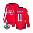 Men's Adidas Washington Capitals #11 Mike Gartner Authentic Red Home 2018 Stanley Cup Final NHL Jersey