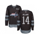 Men's Adidas Washington Capitals #14 Justin Williams Authentic Black 1917-2017 100th Anniversary NHL Jersey