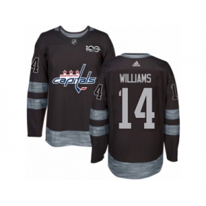 Men's Adidas Washington Capitals #14 Justin Williams Authentic Black 1917-2017 100th Anniversary NHL Jersey