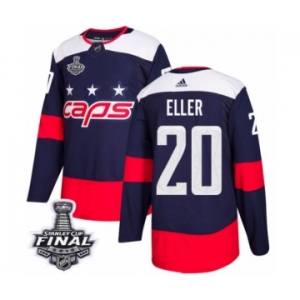 Men's Adidas Washington Capitals #20 Lars Eller Authentic Navy Blue 2018 Stadium Series 2018 Stanley Cup Final NHL Jersey