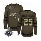 Men's Adidas Washington Capitals #25 Devante Smith-Pelly Authentic Green Salute to Service 2018 Stanley Cup Final NHL Jersey