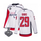 Men's Adidas Washington Capitals #29 Christian Djoos Authentic White Away 2018 Stanley Cup Final NHL Jersey