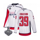 Men's Adidas Washington Capitals #39 Alex Chiasson Authentic White Away 2018 Stanley Cup Final NHL Jersey