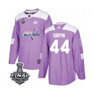 Men's Adidas Washington Capitals #44 Brooks Orpik Authentic Purple Fights Cancer Practice 2018 Stanley Cup Final NHL Jersey