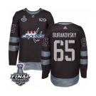 Men's Adidas Washington Capitals #65 Andre Burakovsky Authentic Black 1917-2017 100th Anniversary 2018 Stanley Cup Final NHL Jersey