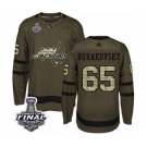 Men's Adidas Washington Capitals #65 Andre Burakovsky Authentic Green Salute to Service 2018 Stanley Cup Final NHL Jersey