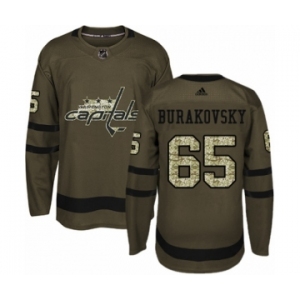 Men's Adidas Washington Capitals #65 Andre Burakovsky Premier Green Salute to Service NHL Jersey