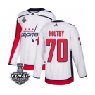 Men's Adidas Washington Capitals #70 Braden Holtby Authentic White Away 2018 Stanley Cup Final NHL Jersey