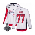 Men's Adidas Washington Capitals #77 T.J. Oshie Authentic White Away 2018 Stanley Cup Final NHL Jersey