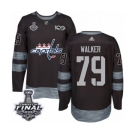 Men's Adidas Washington Capitals #79 Nathan Walker Authentic Black 1917-2017 100th Anniversary 2018 Stanley Cup Final NHL Jersey